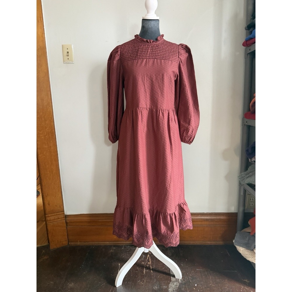 Long Prairie Minimalist Modest Maxi Cotton‎ Dress Boho Cottagecore Country Small